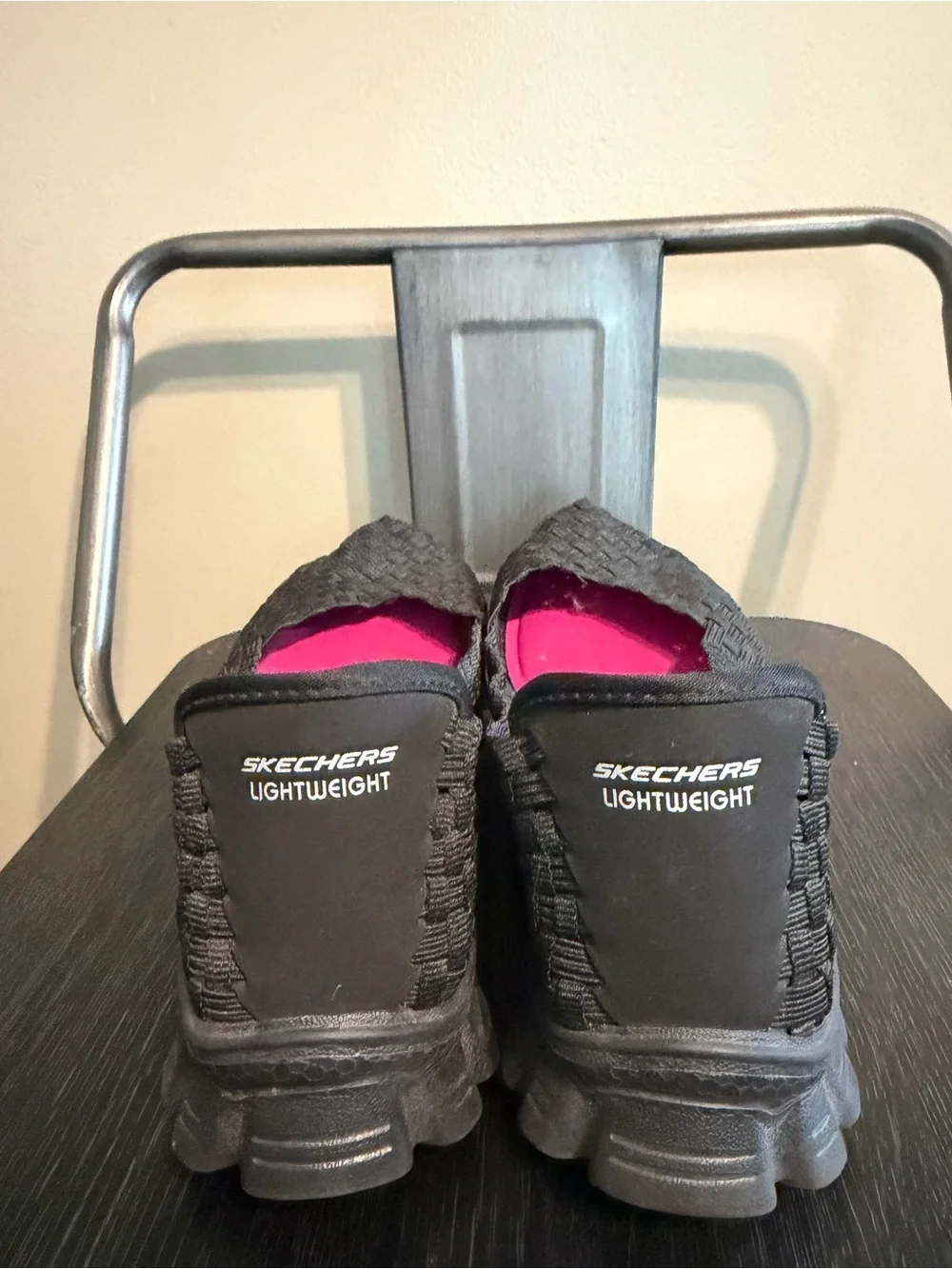 Skechers EZ Flex 2 Black Woven Memory Foam Flats 7